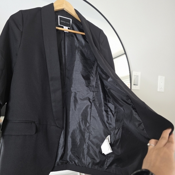 Another Story Black Ruched Sleeve Blazer, Size Small - Picture 9 of 11